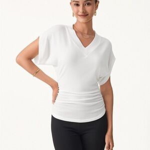 OGL Elegant White V-Neck Women's Top- NWT
